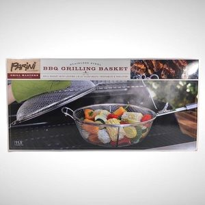 Parini Grill Masters Stainless Steel BBQ Grilling Basket With Locking Lid!